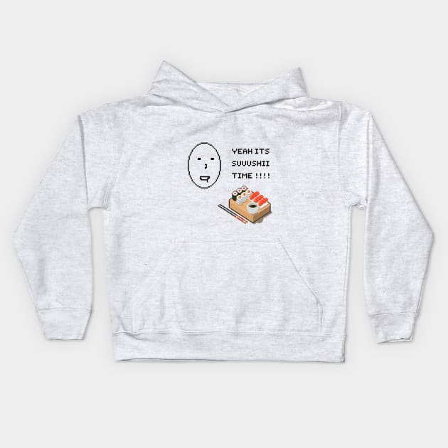 PIXEL ART SUSHI TIME FUNNY Kids Hoodie by Hohohaxi